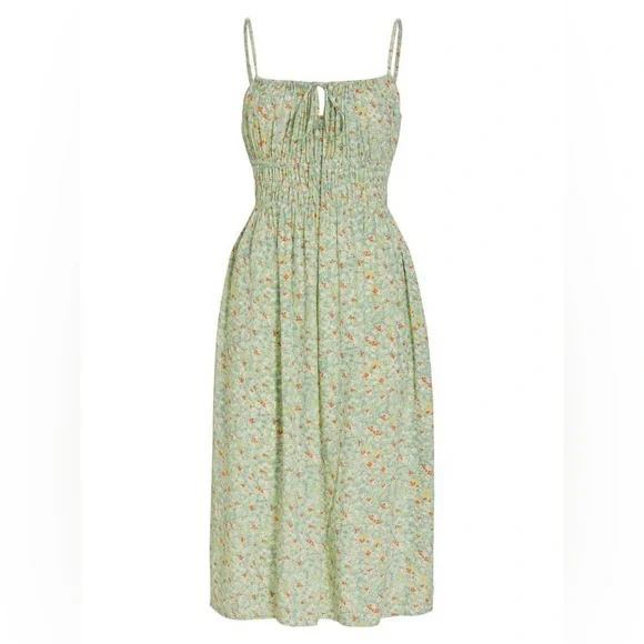 Rails Dainty Octavia Dress Green Summer Meadow Midi Dress Size XS NWT Sundress - Picture 14 of 14